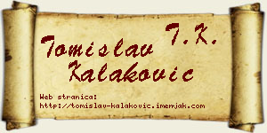 Tomislav Kalaković vizit kartica